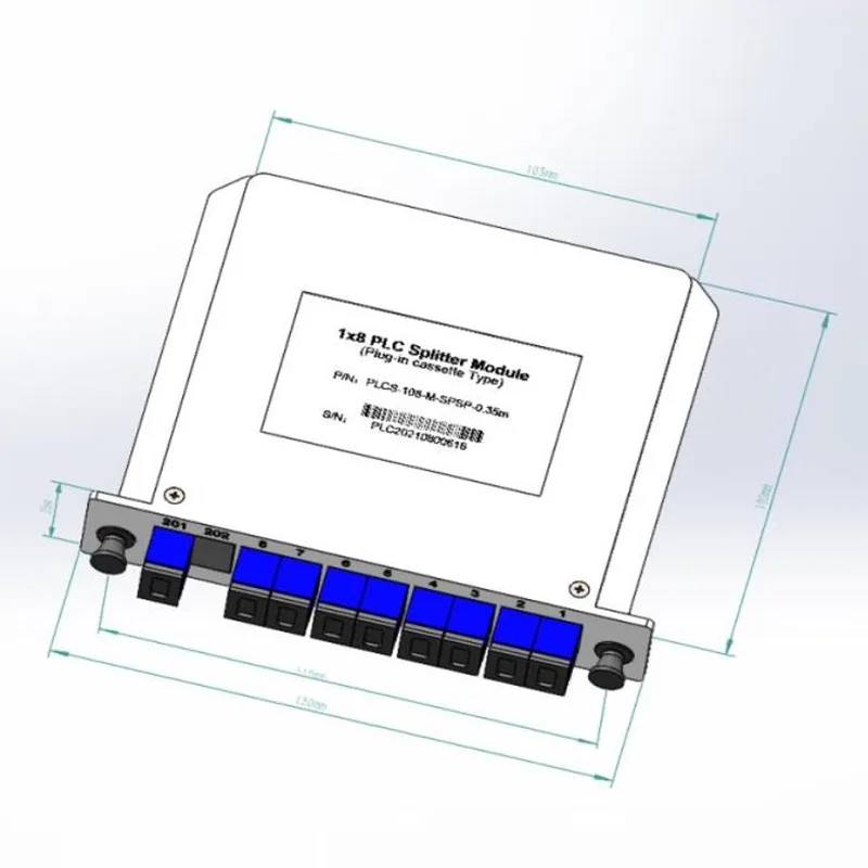 1*4 1*8 PLC Plug-In Cassette Splitter