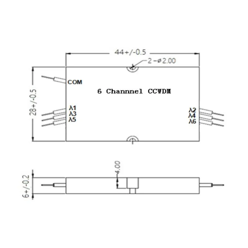 6 -kanałowy kompaktowy CWDM (CCWDM)