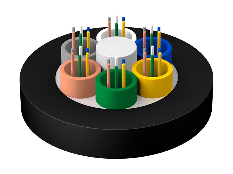 Luźny płaszcz, spleciony, niemetaliczny, wzmocniony rdzeń, nieopancerzony, trudnopalny kabel optyczny GYFTZY